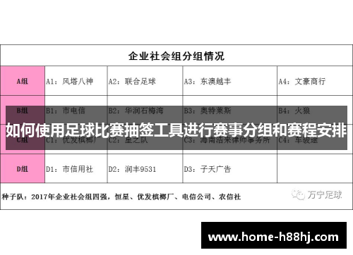 如何使用足球比赛抽签工具进行赛事分组和赛程安排